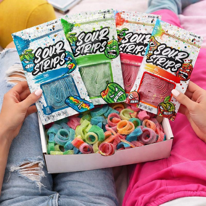 Sour Strips Sour Candy Belts – 6-Pack Variety Resealable Bags (3.4 oz Each)
