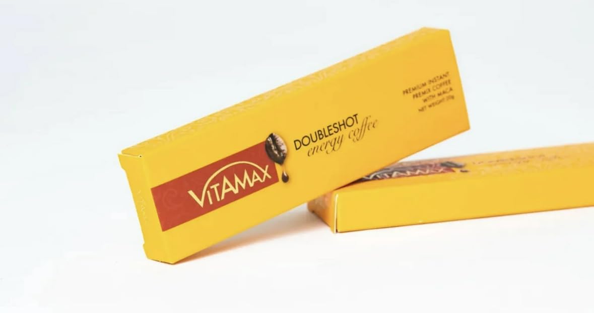 VITAMAX DoubleShot Maca Energy Coffee – 10 Sachets (100% Bio, Energy Boost)