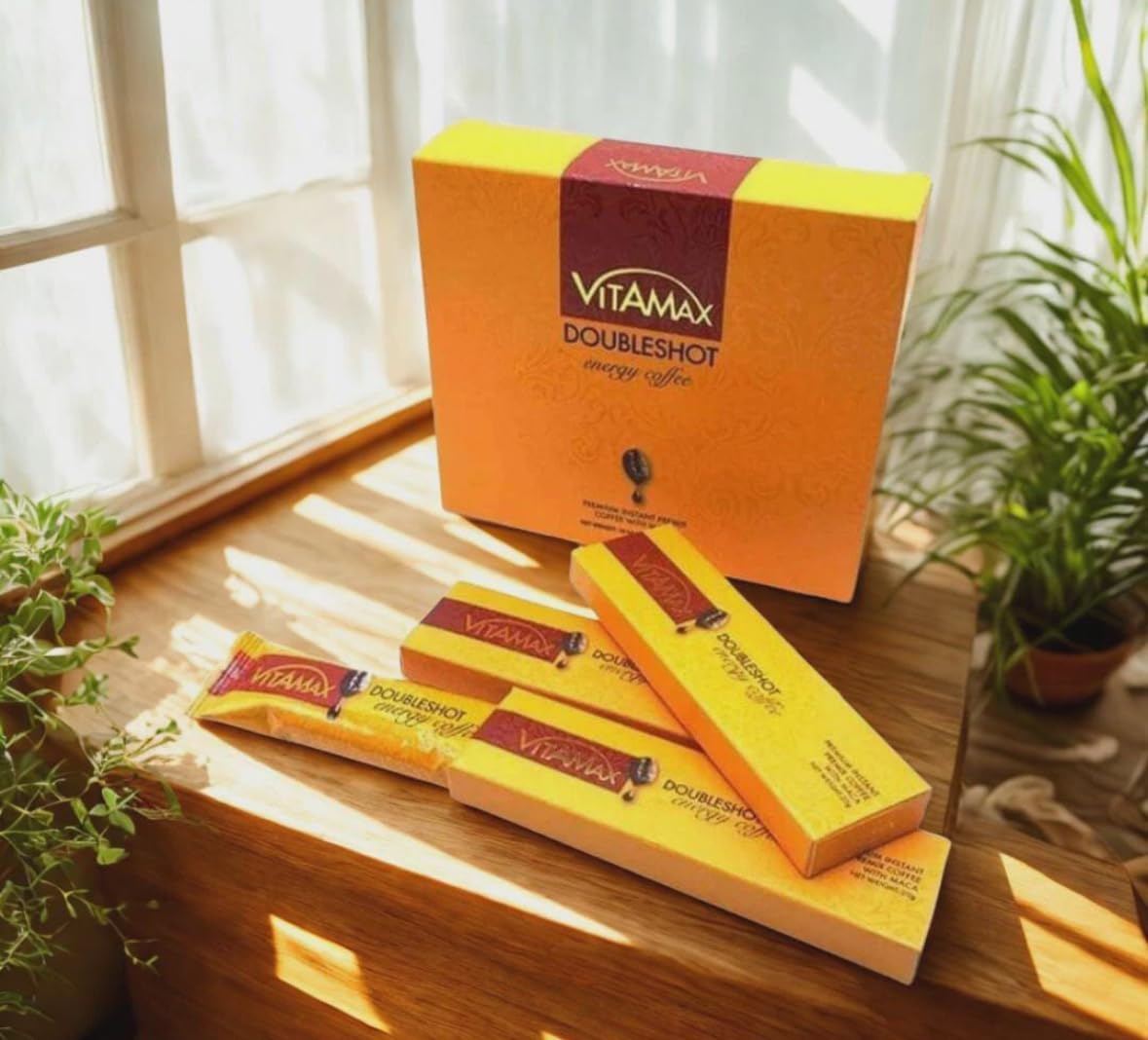 VITAMAX DoubleShot Maca Energy Coffee – 10 Sachets (100% Bio, Energy Boost)