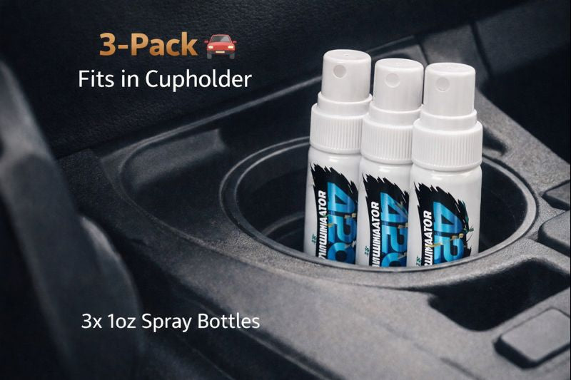 420 Odor Eliminator Spray – New Car Blue Scent (2, 3, or 4-Pack – 1oz Each)