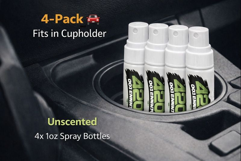 420 Odor Eliminator Spray – New Car Blue Scent (2, 3, or 4-Pack – 1oz Each)