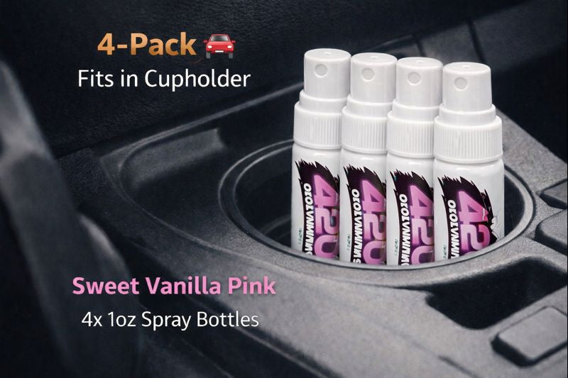420 Odor Eliminator Spray – New Car Blue Scent (2, 3, or 4-Pack – 1oz Each)