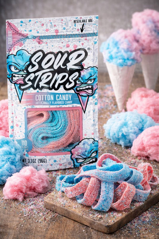 Sour Strips Sour Candy Belts – 3-Pack Resealable Bags (Multiple Flavors)