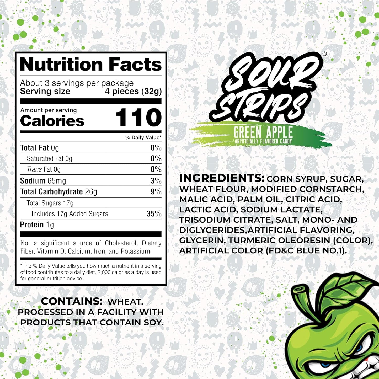 Sour Strips Sour Candy Belts – 3-Pack Resealable Bags (Multiple Flavors)