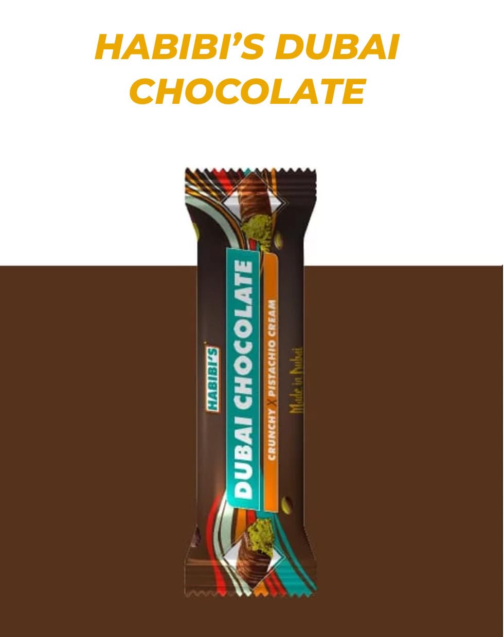 Habibi’s Dubai Pistachio Chocolate Bar – Knafeh Crunch & Creamy Filling (3, 6, 9, or 12-Pack)