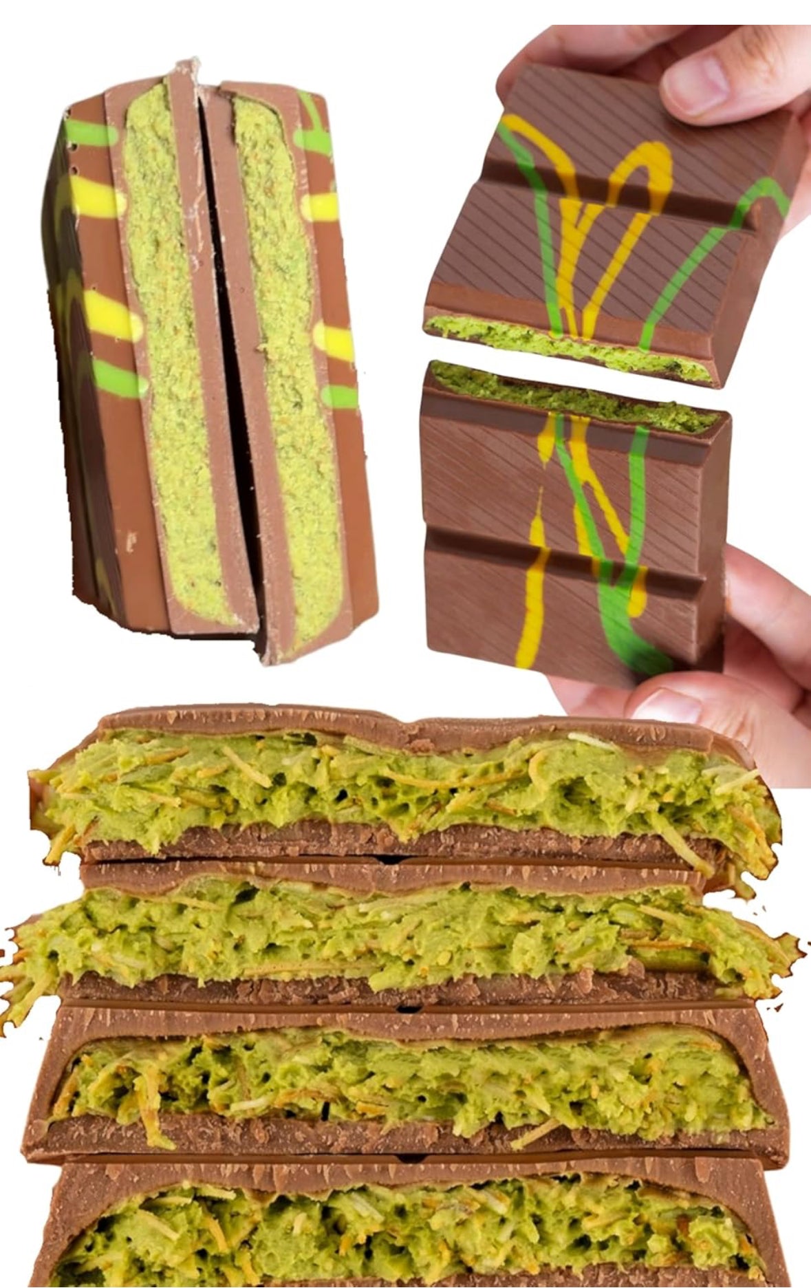 Beyoglu Dubaco Dubai Chocolate Milk Chocolate with Kadayif and Pistachio Cream- 200 Gram. Ships in Cold Thermal Packaging