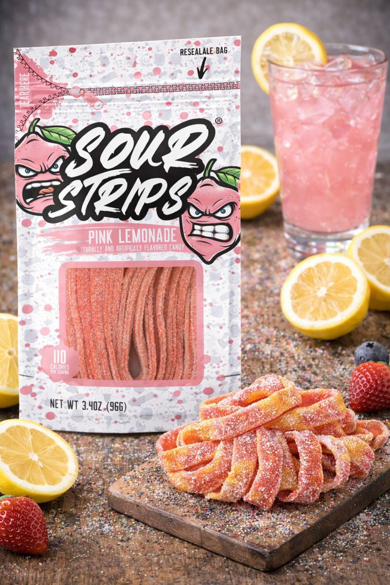 Sour Strips Sour Candy Belts – 3-Pack Resealable Bags (Multiple Flavors)
