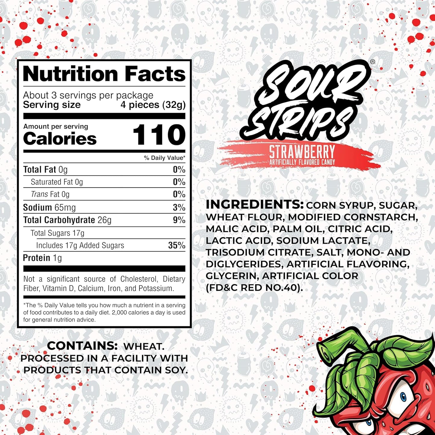 Sour Strips Sour Candy Belts – 3-Pack Resealable Bags (Multiple Flavors)