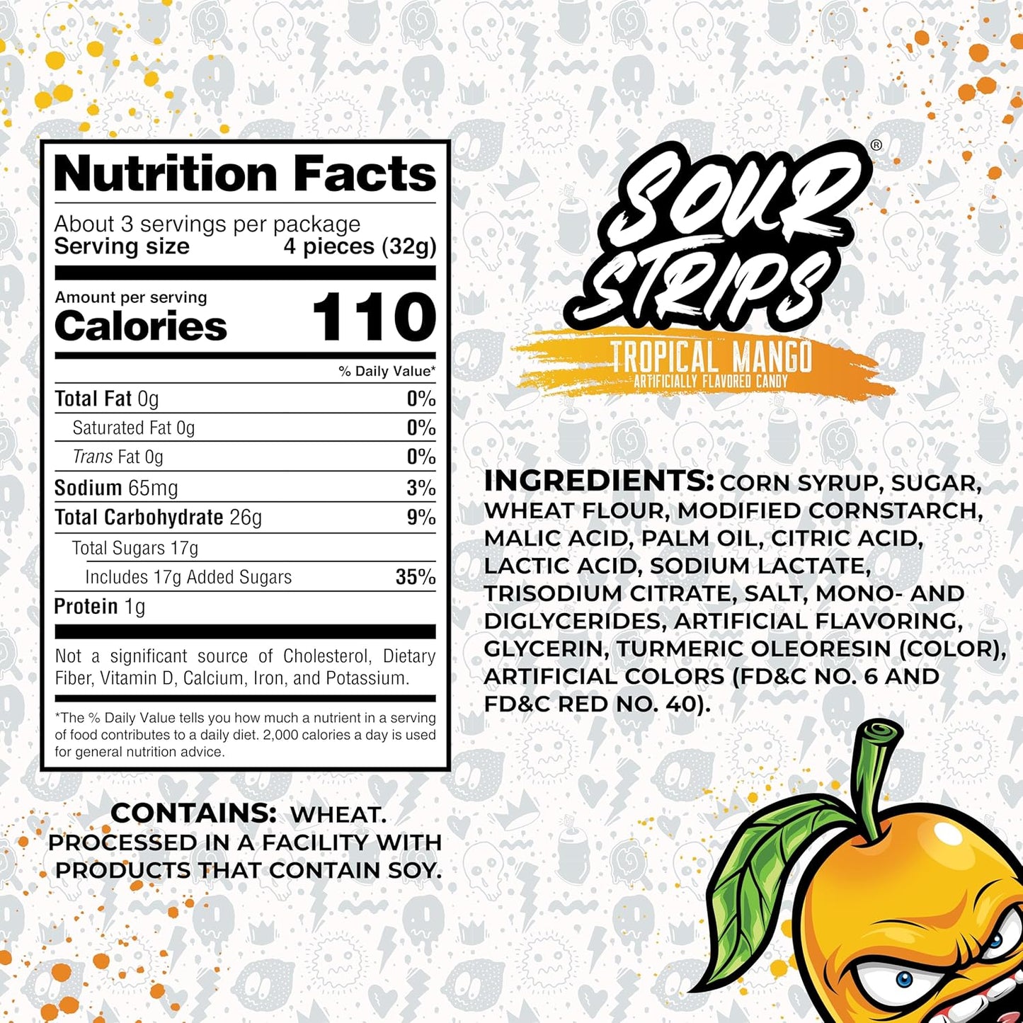 Sour Strips Sour Candy Belts – 3-Pack Resealable Bags (Multiple Flavors)