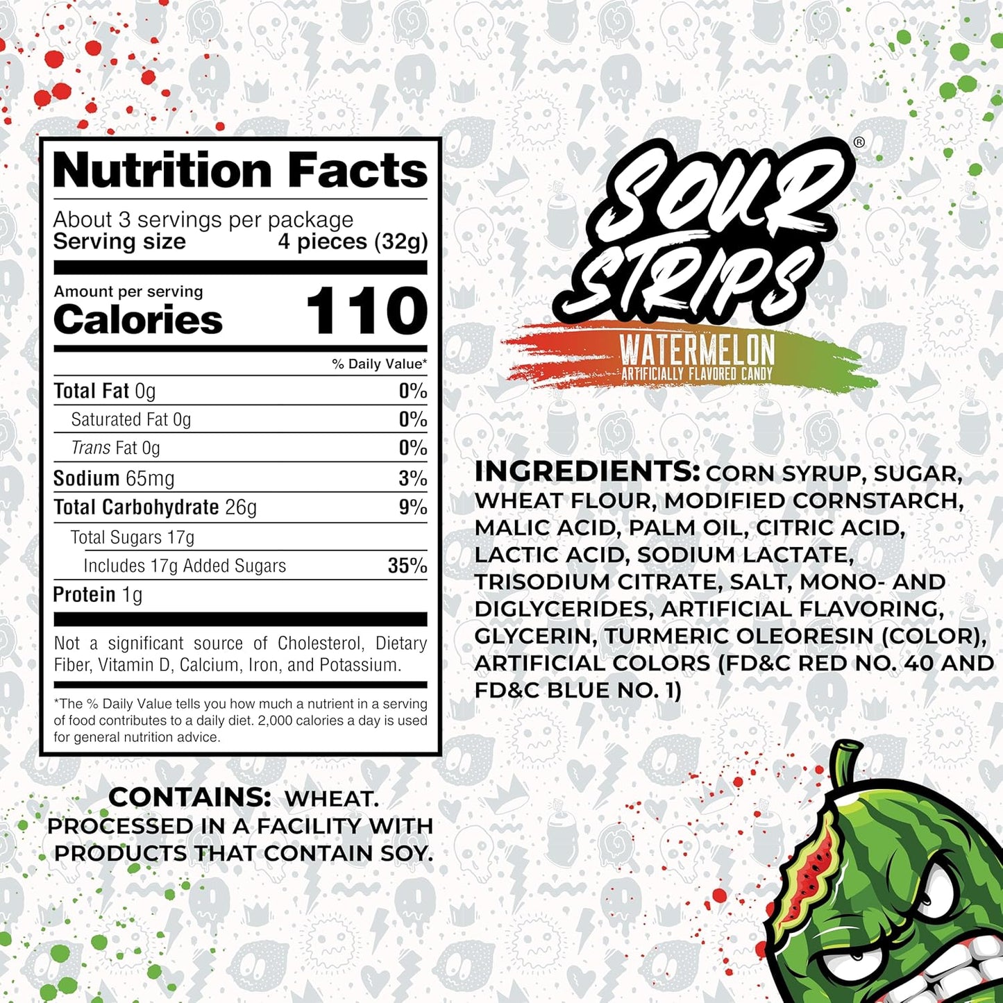 Sour Strips Sour Candy Belts – 3-Pack Resealable Bags (Multiple Flavors)