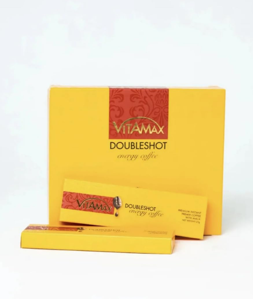 VITAMAX DoubleShot Maca Energy Coffee – 10 Sachets (100% Bio, Energy Boost)